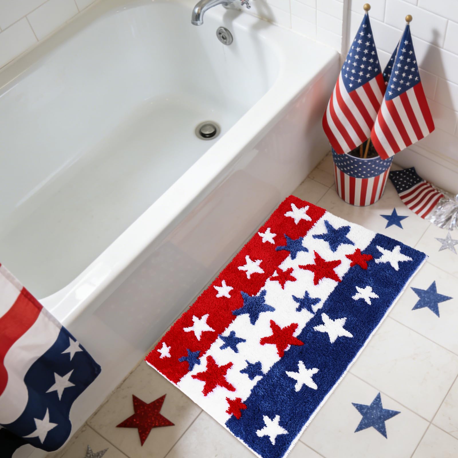 JarThenaAMCS microfiber bath mat provides plush comfort after showers.