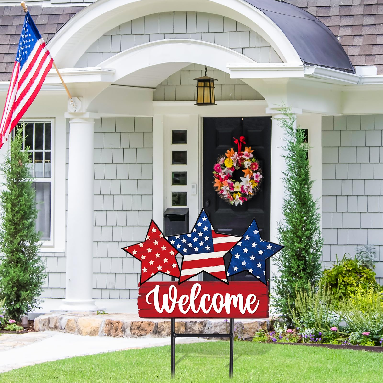 JarThenaAMCS sturdy garden stake supports seasonal decor through summer festivities
