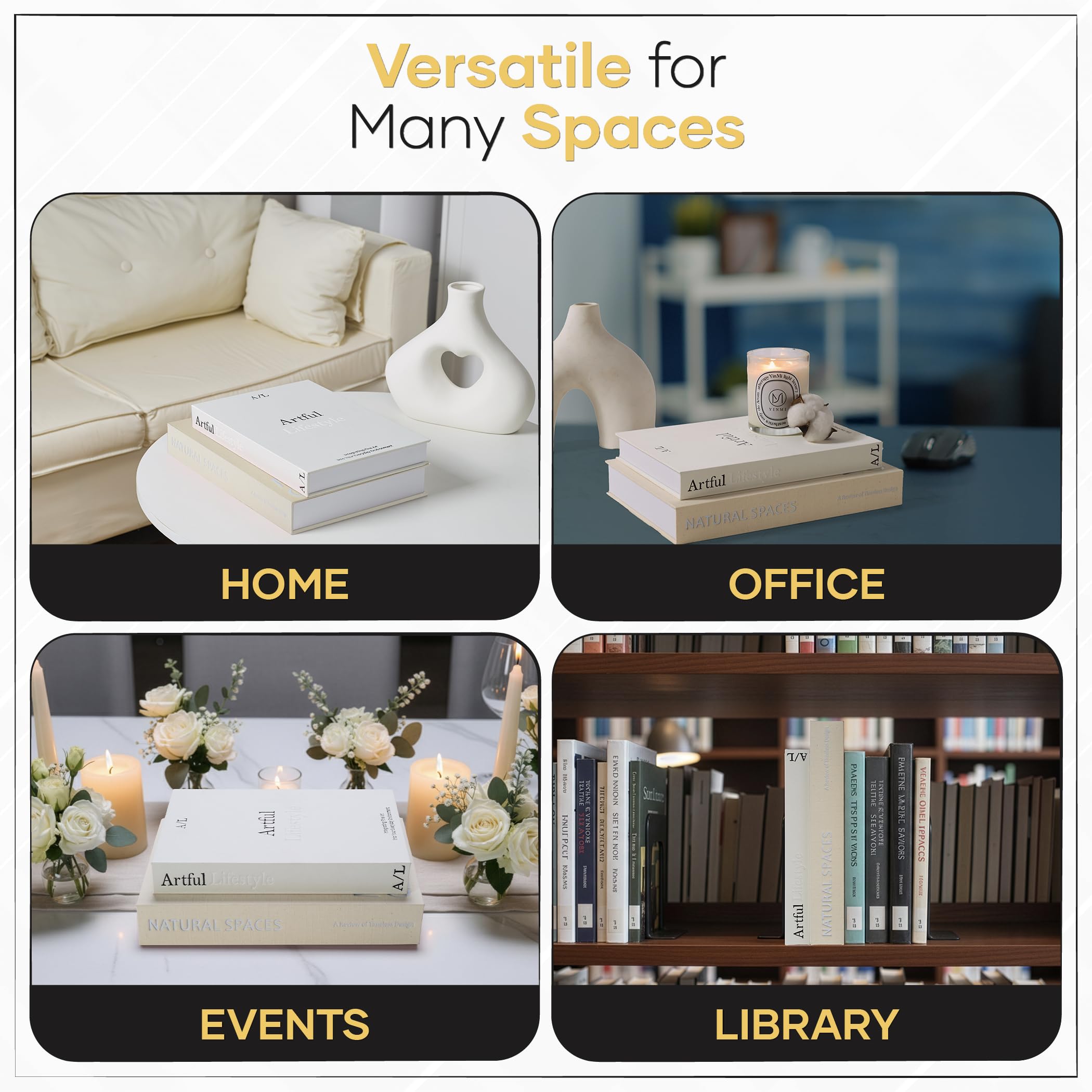 Jas & Jax Goods decorative books presented as a gift-ready set for gifting