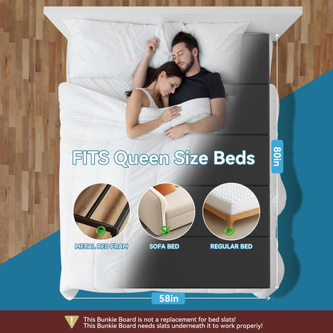 JASMINELOVER bunkie board queen cross-braced design strengthens frame integrity.