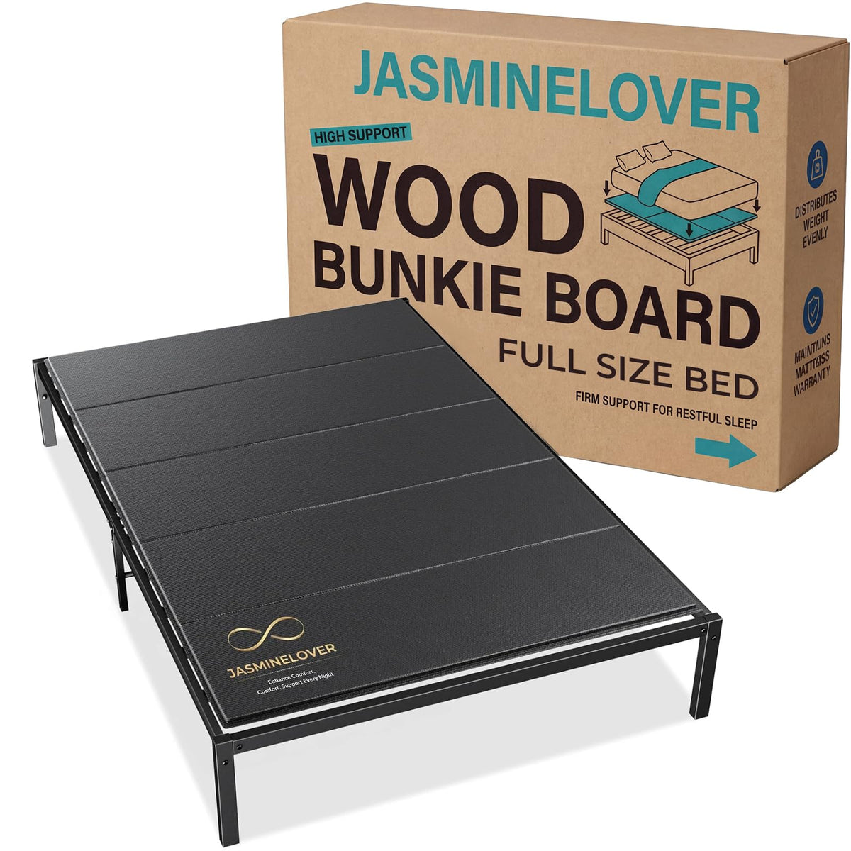 JASMINELOVER bunkie board queen under mattress provides firm, edge-to-edge support.