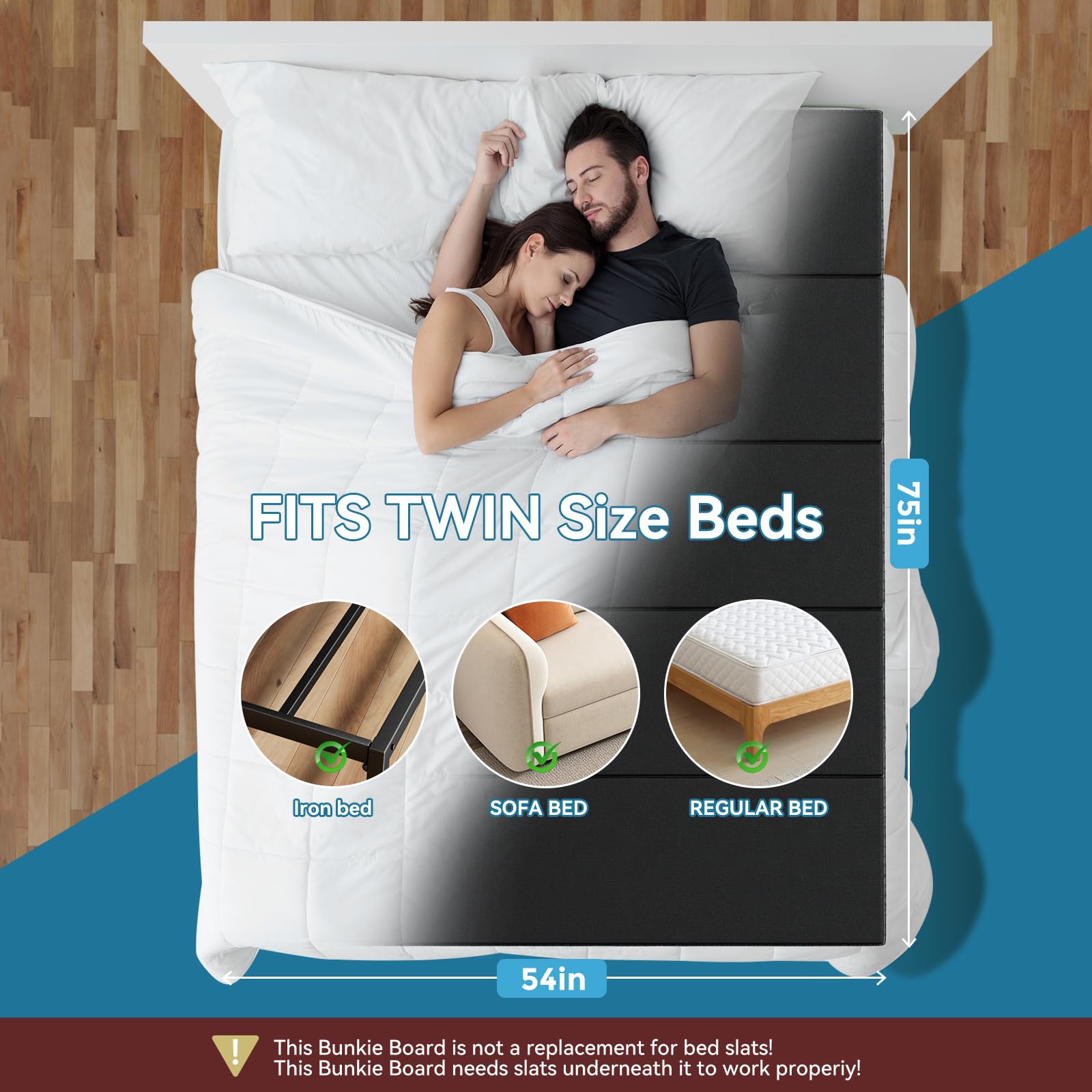 JASMINELOVER heavy-duty cross-brace provides durable under-bed reinforcement.