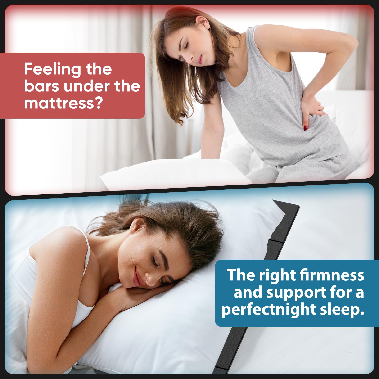 JASMINELOVER quick-install under-mattress board install in seconds no tools required.