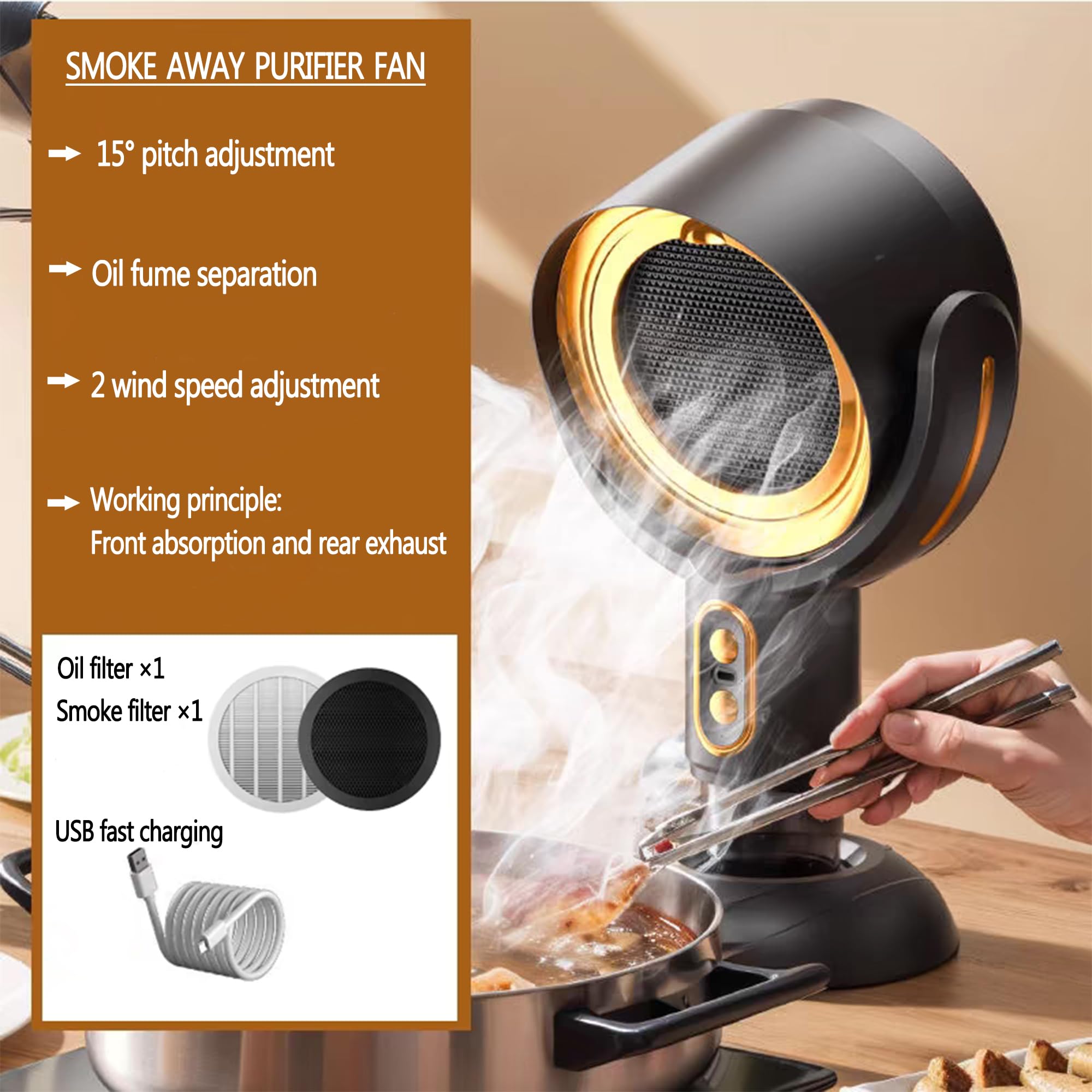 JASSIVER PuffHide dual-filter system visible for oil fumes and dust purification