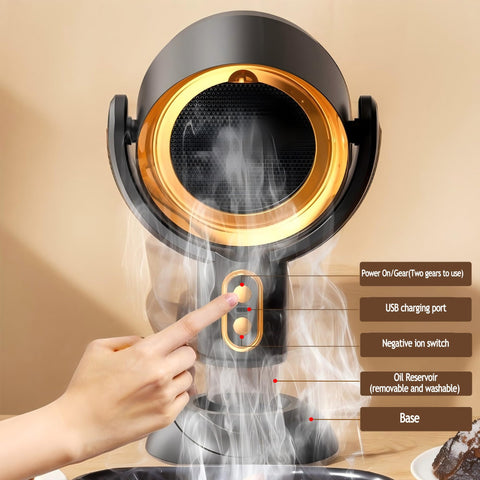 JASSIVER PuffHide in-action reducing kitchen smoke and odors during meals