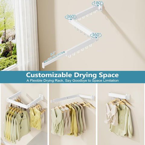 JAUREE drying rack installs in minutes with included wall anchors.