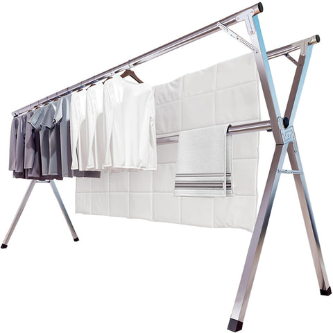 JAUREE drying rack setup demonstrates space-saving organization and crease-free air drying.