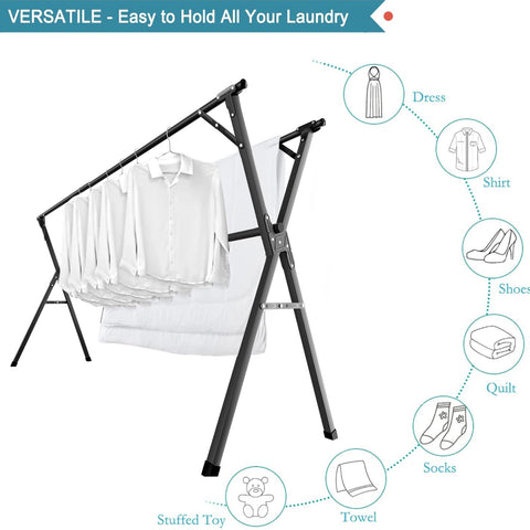 JAUREE foldable clothes rack in use saving space in a small apartment