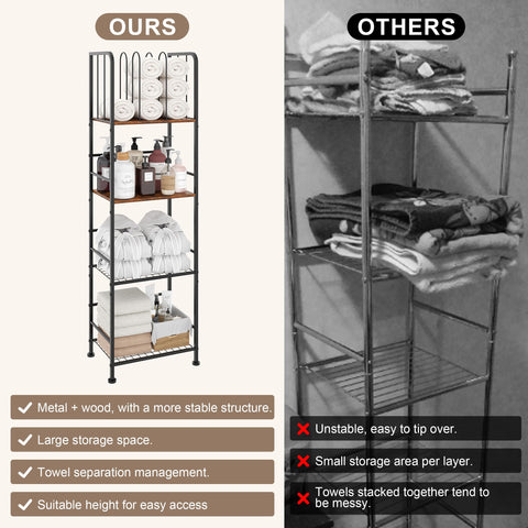 Jautokerdar towel rack supports up to 70 lbs of towels.