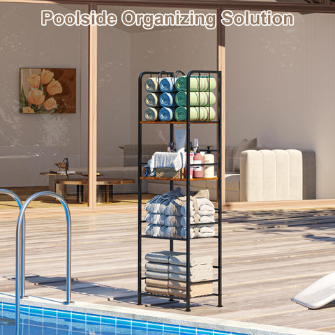 Free-standing Jautokerdar towel rack fits many spaces with flexible placement.