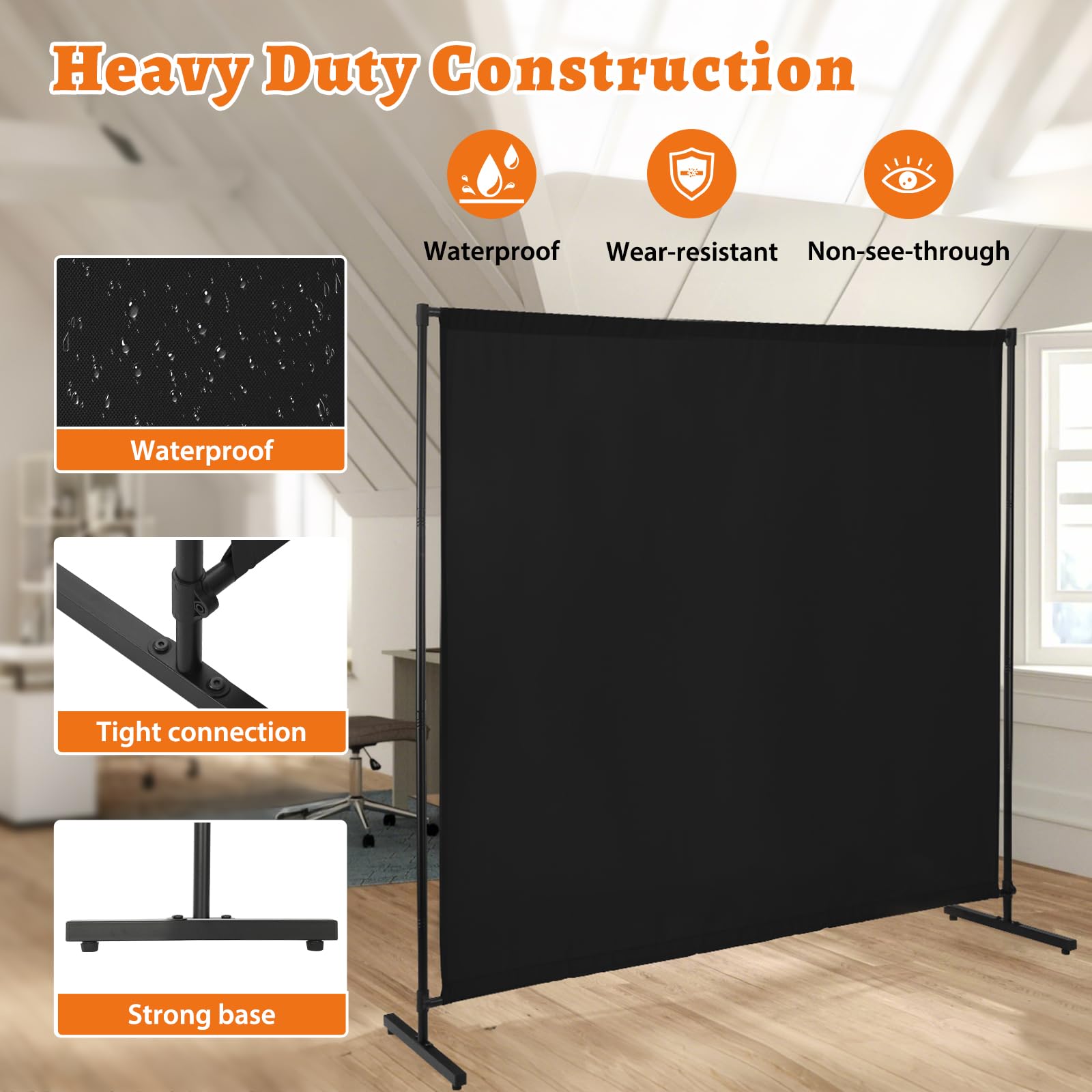 JAUZVIL 71x71 panel creates versatile zones in apartments and studios.