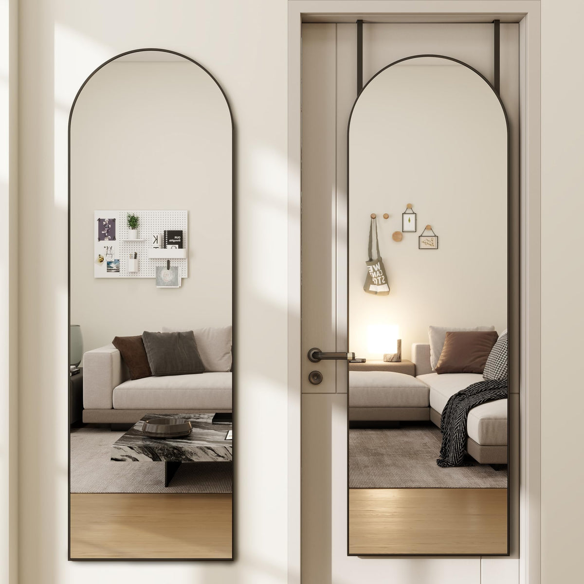 JAWGLOW arched full-length mirror with 14x48 view for accurate outfit checks