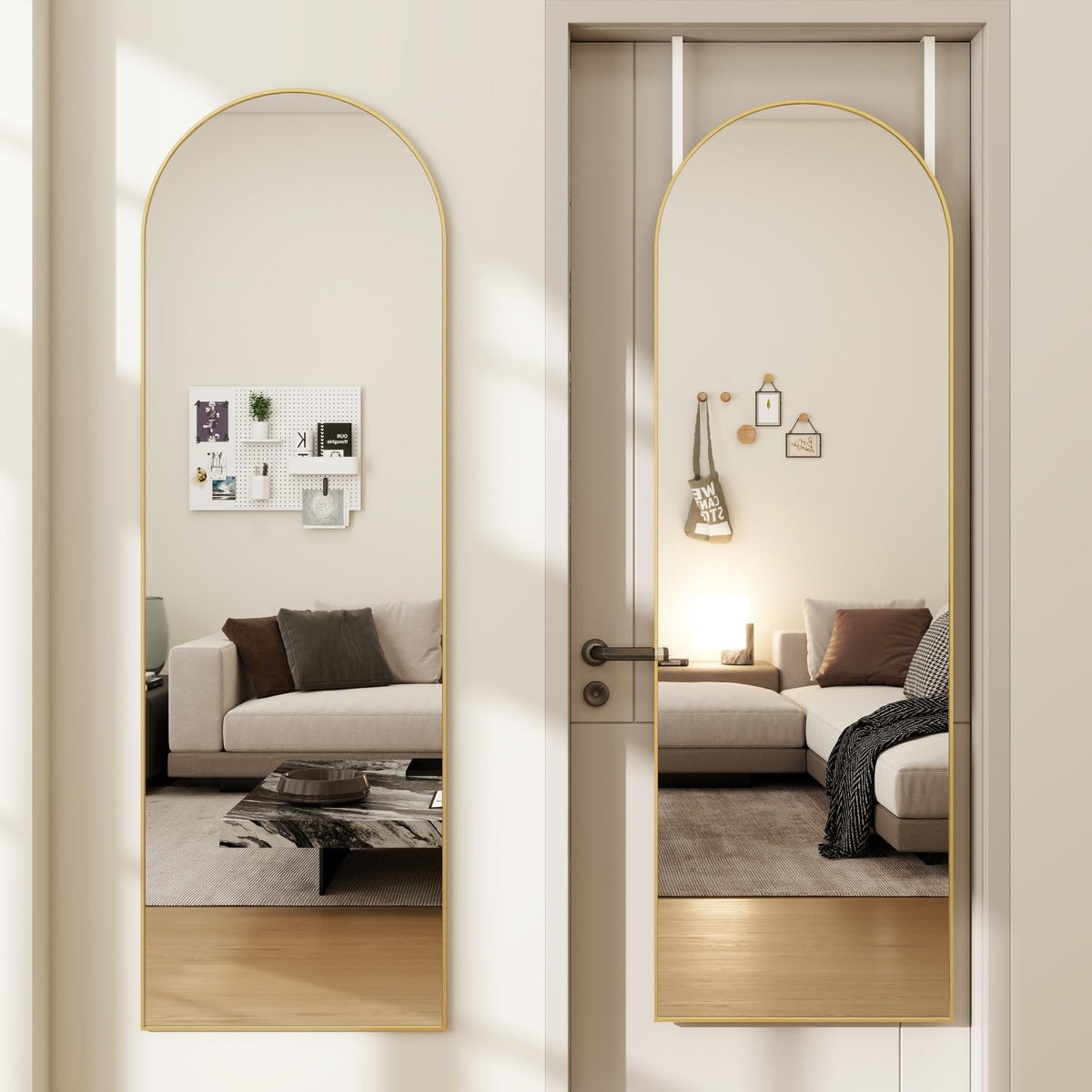 JAWGLOW arched full-length mirror with 14x48 glass for full-body reflections