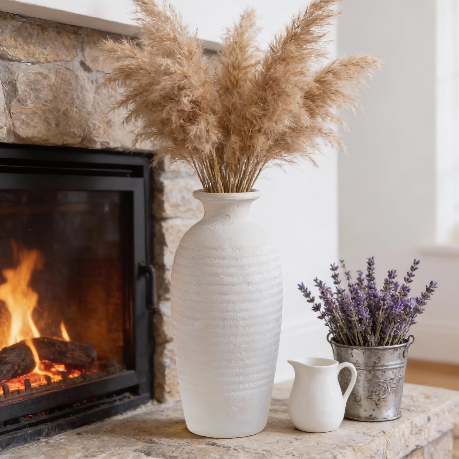 Jaxoriel rustic vase suits entryways, mantels, shelves with versatile farmhouse charm.
