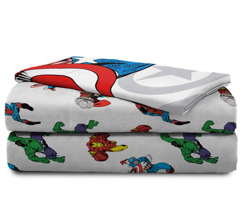 Jay Franco Avengers bedroom visual shows a playful superhero sleep space