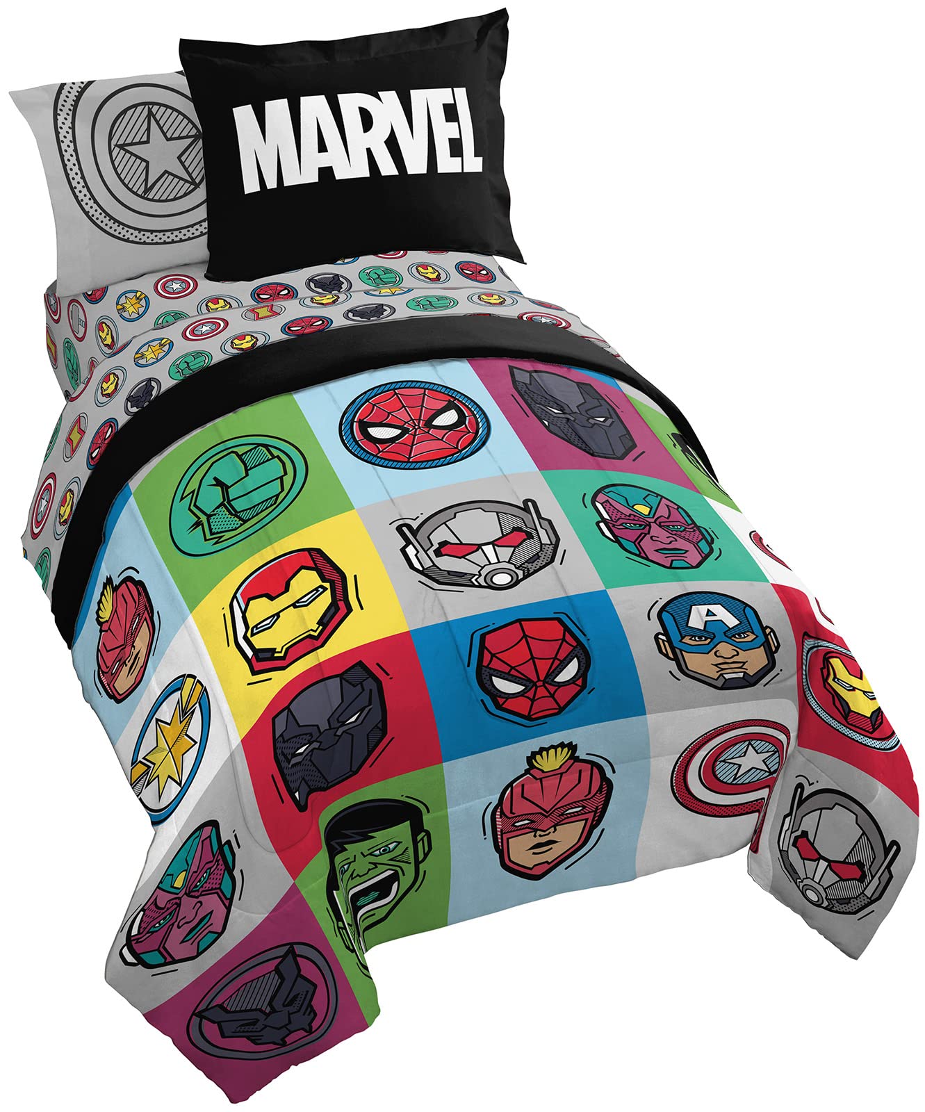 Jay Franco Avengers Pop twin comforter with bold hero art for bedtime excitement