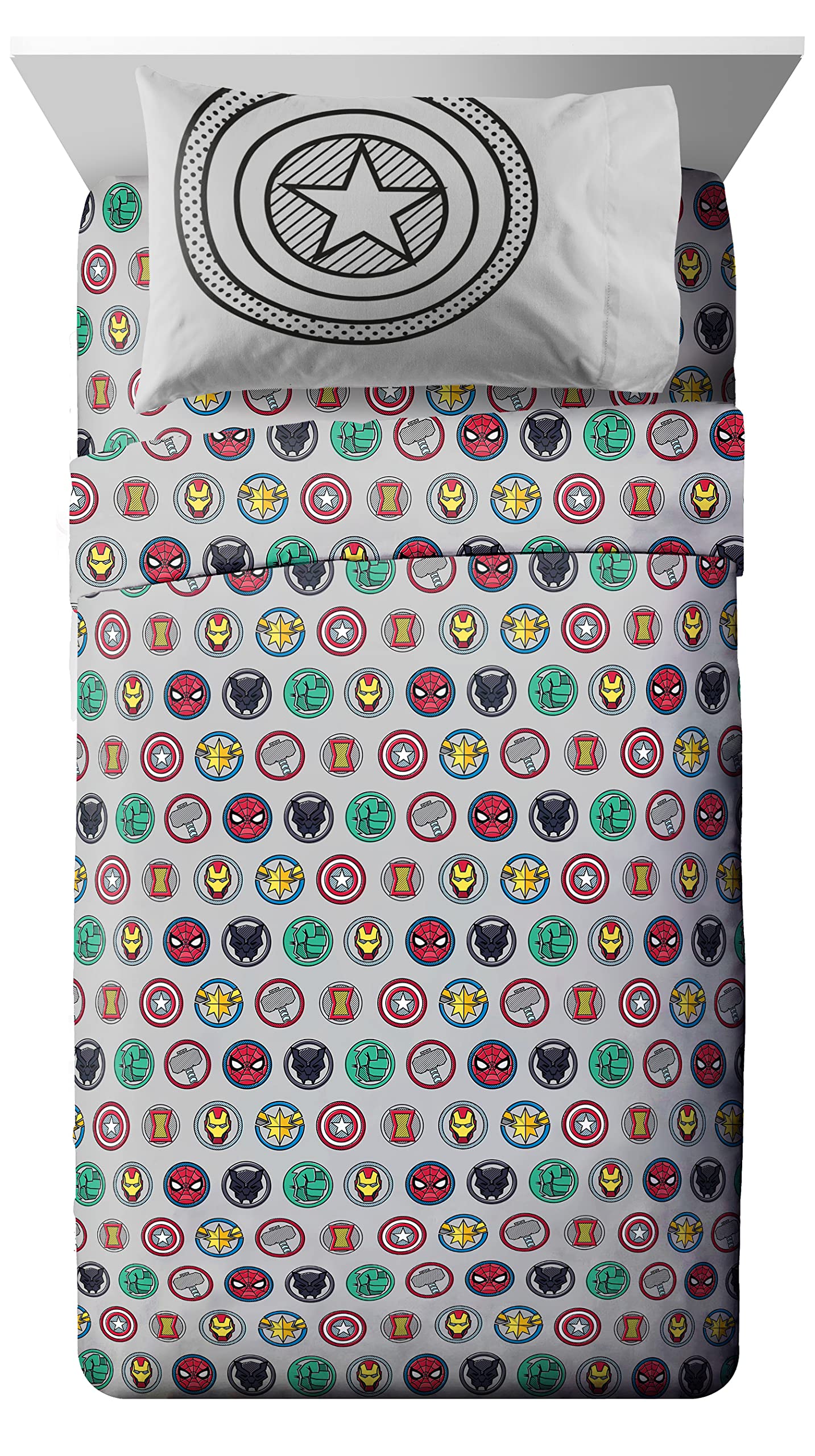 Jay Franco Avengers Pop flat sheet shown for smooth layering and easy care