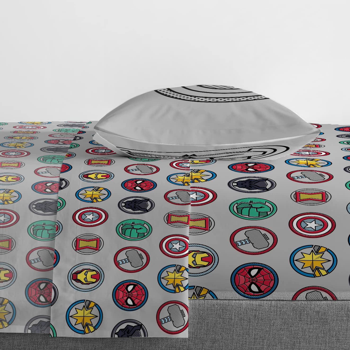 Jay Franco Avengers Pop pillowcase highlights fade-resistant color long-term vibrancy