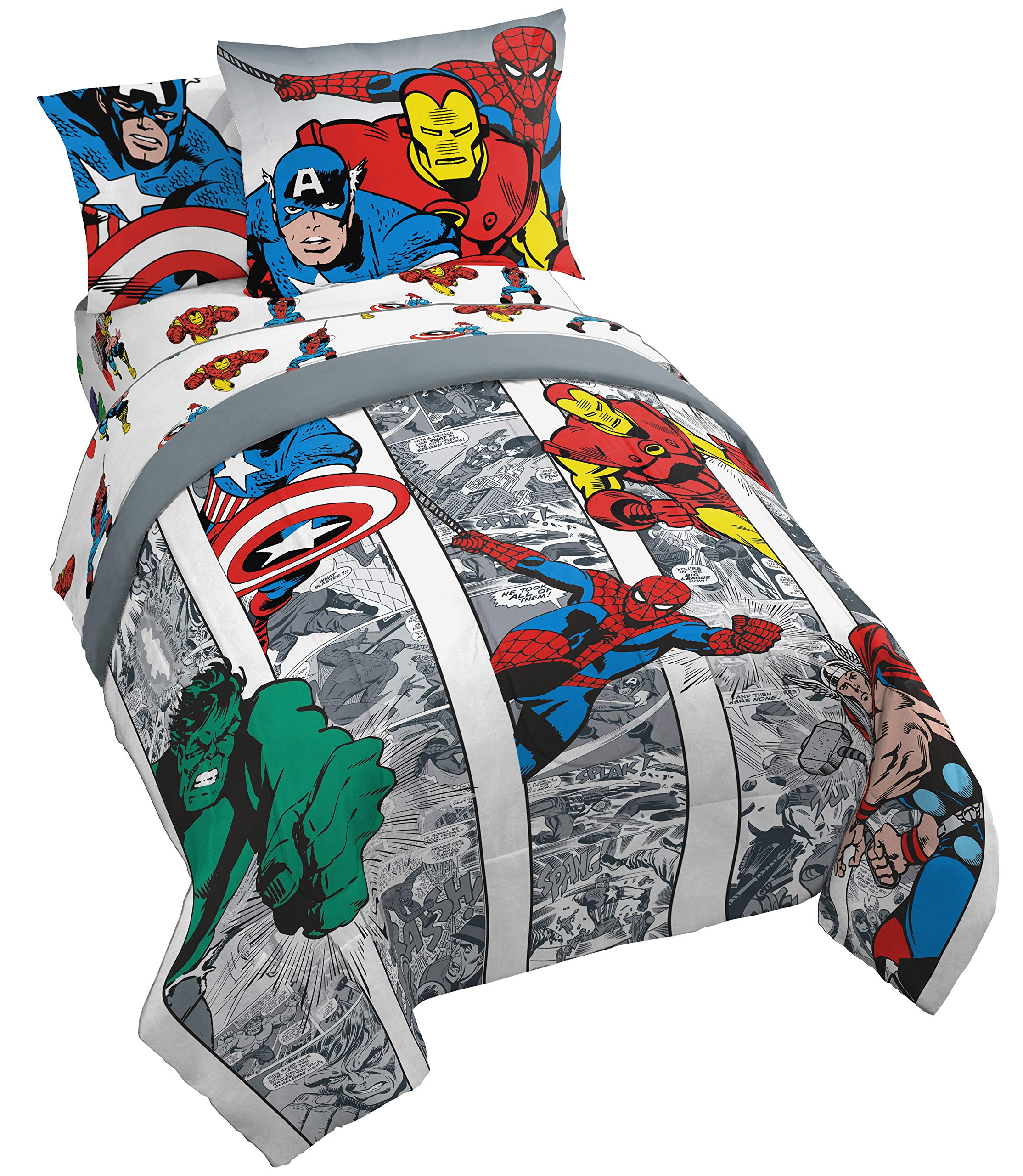 Jay Franco Avengers twin bed set comforter features bold heroes for cozy nights