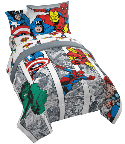 Jay Franco Avengers twin bed set comforter features bold heroes for cozy nights