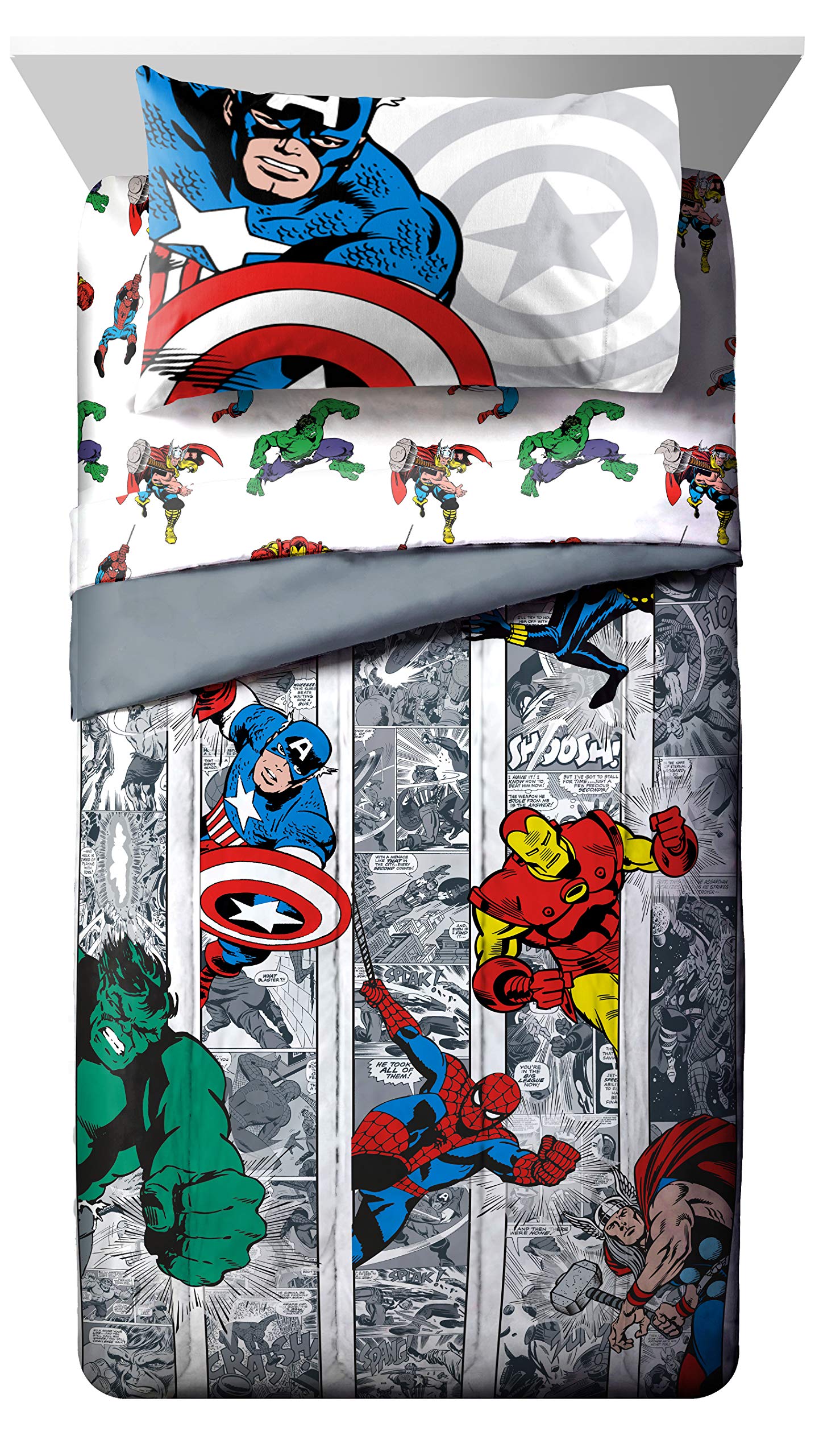 Jay Franco Avengers twin bed set fitted sheet offers soft, durable comfort