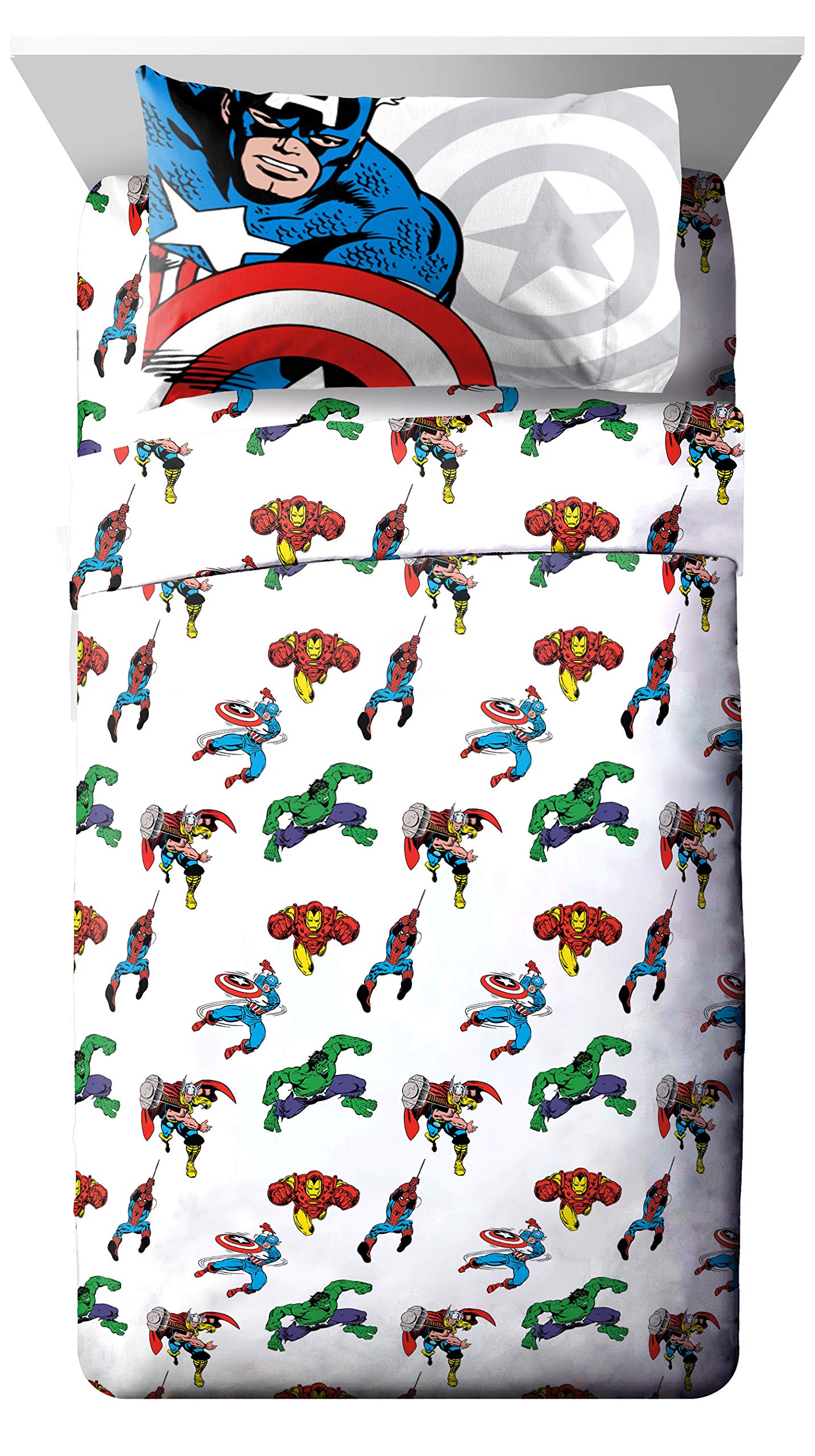 Jay Franco Avengers twin bed set flat sheet for year-round warmth