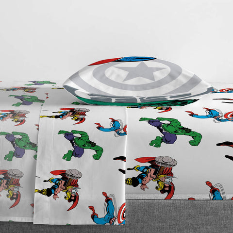 Jay Franco Avengers twin bed set pillowcase with heroic design and care