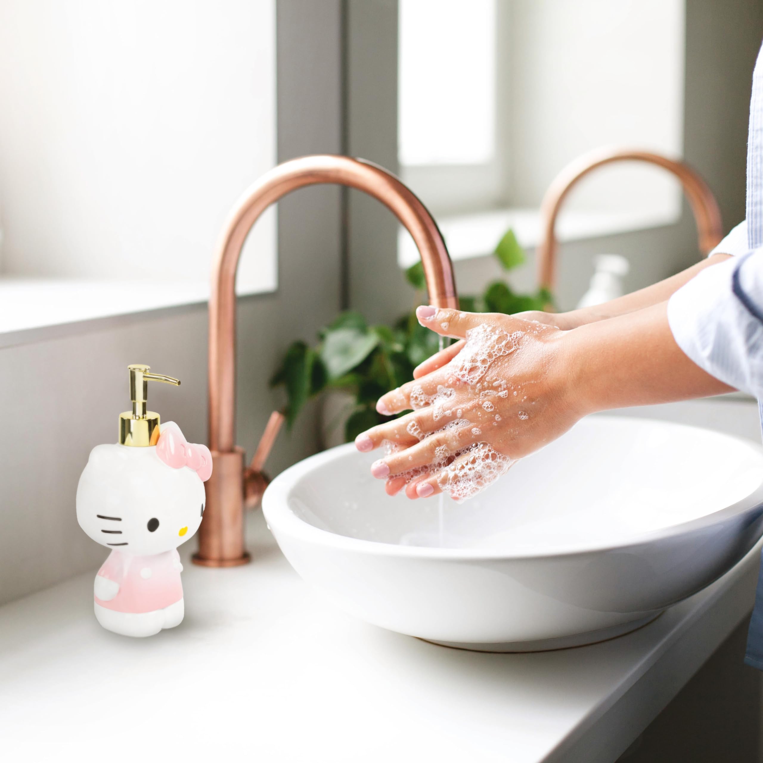 Jay Franco bathroom accessories set on counter shows versatile use.