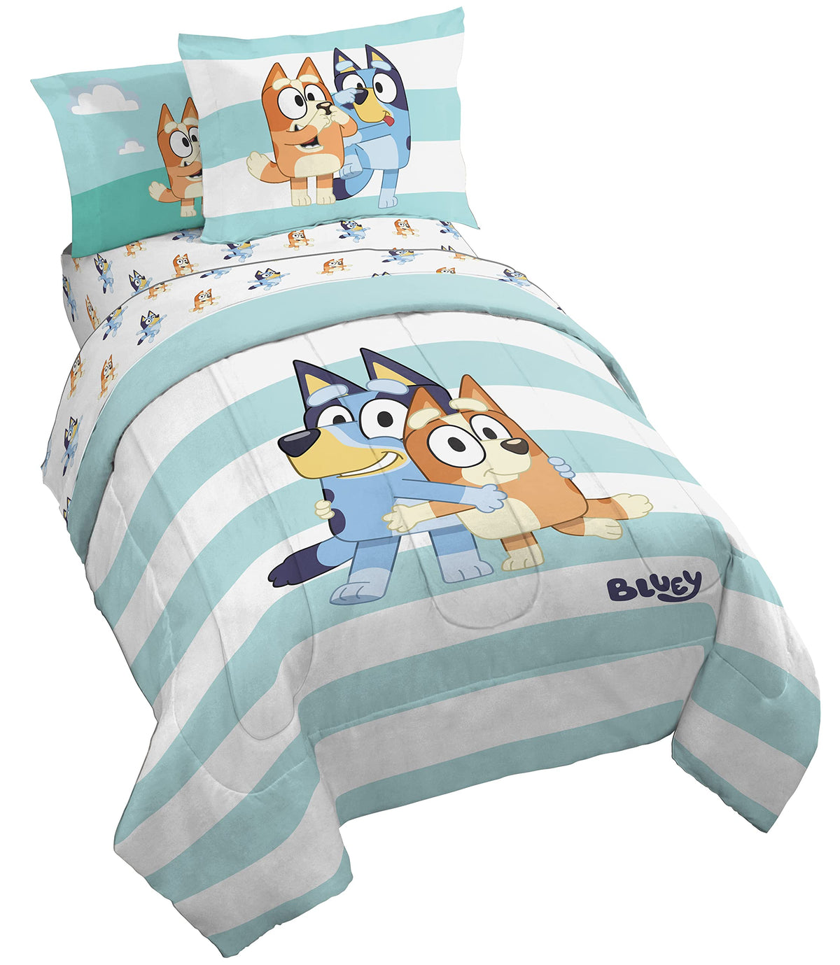 Jay Franco Bluey full bed set comforter close-up highlighting ultra-soft microfiber finish