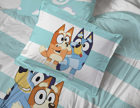 Jay Franco Bluey bedding detail showcases kid-friendly artwork