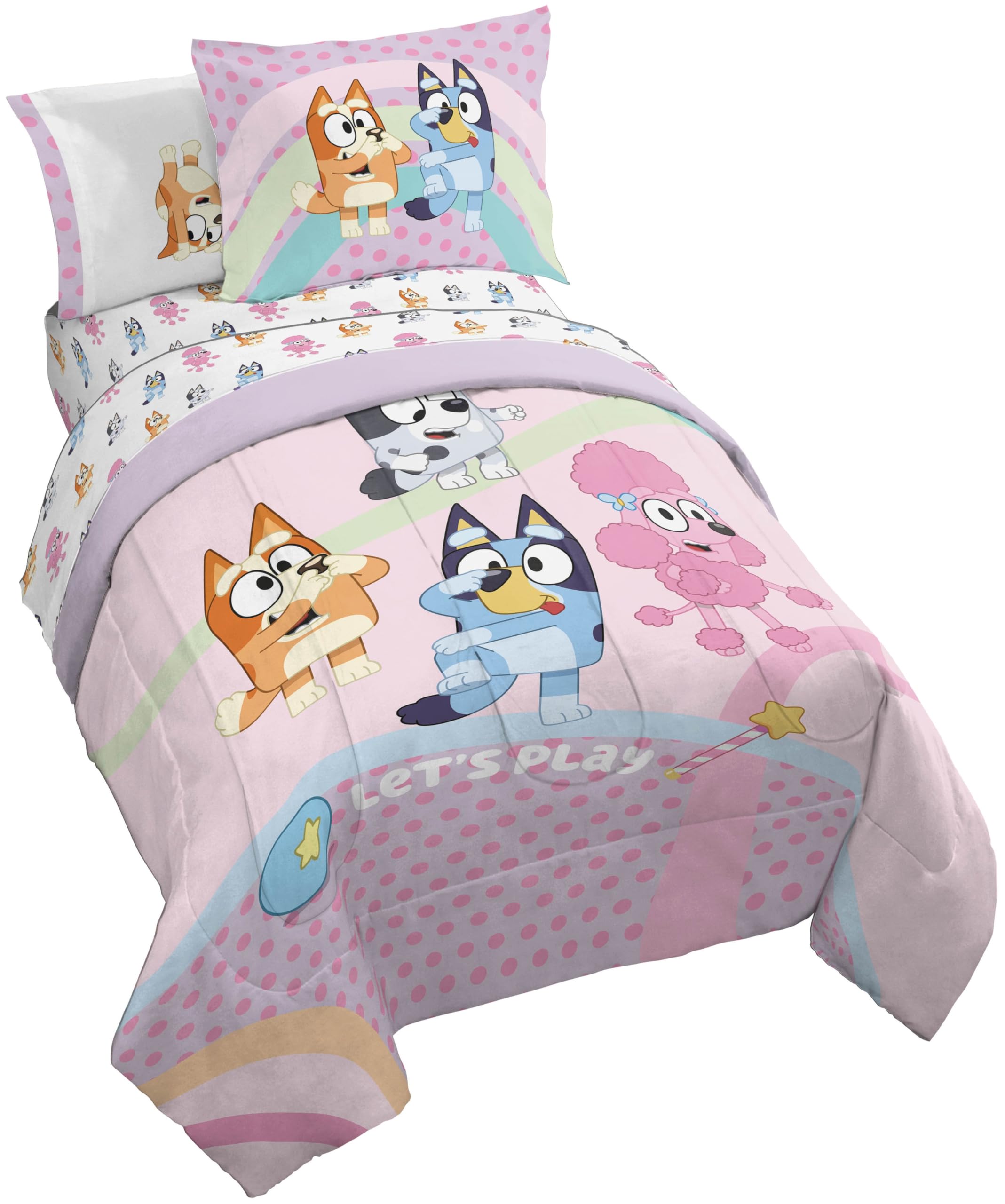 Jay Franco Bluey comforter closeup showing soft microfiber for cozy nights