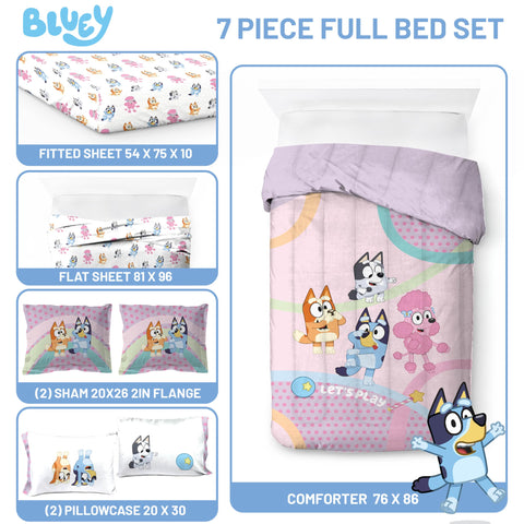 Jay Franco Bluey fitted sheet closeup highlighting deep pockets for secure fit