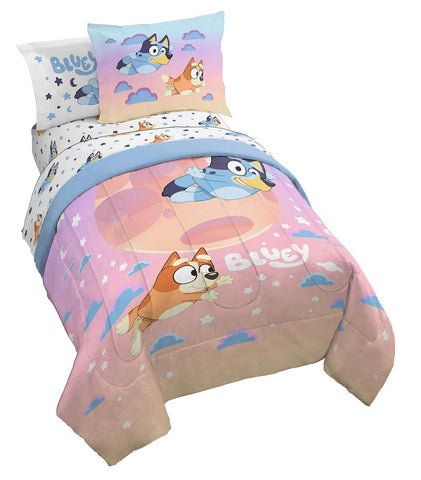 Jay Franco Bluey & Bingo full comforter with clouds and stars for cozy nights.