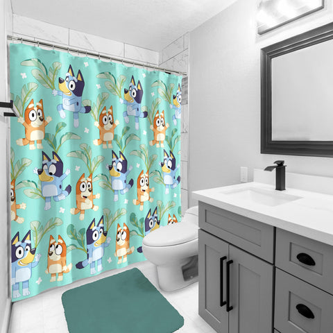 Jay Franco Bluey and Bingo curtain care instructions for easy cold wash and low dry.