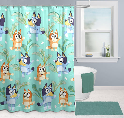 Jay Franco Bluey and Bingo curtain gift-ready bath decor upgrade for fans.