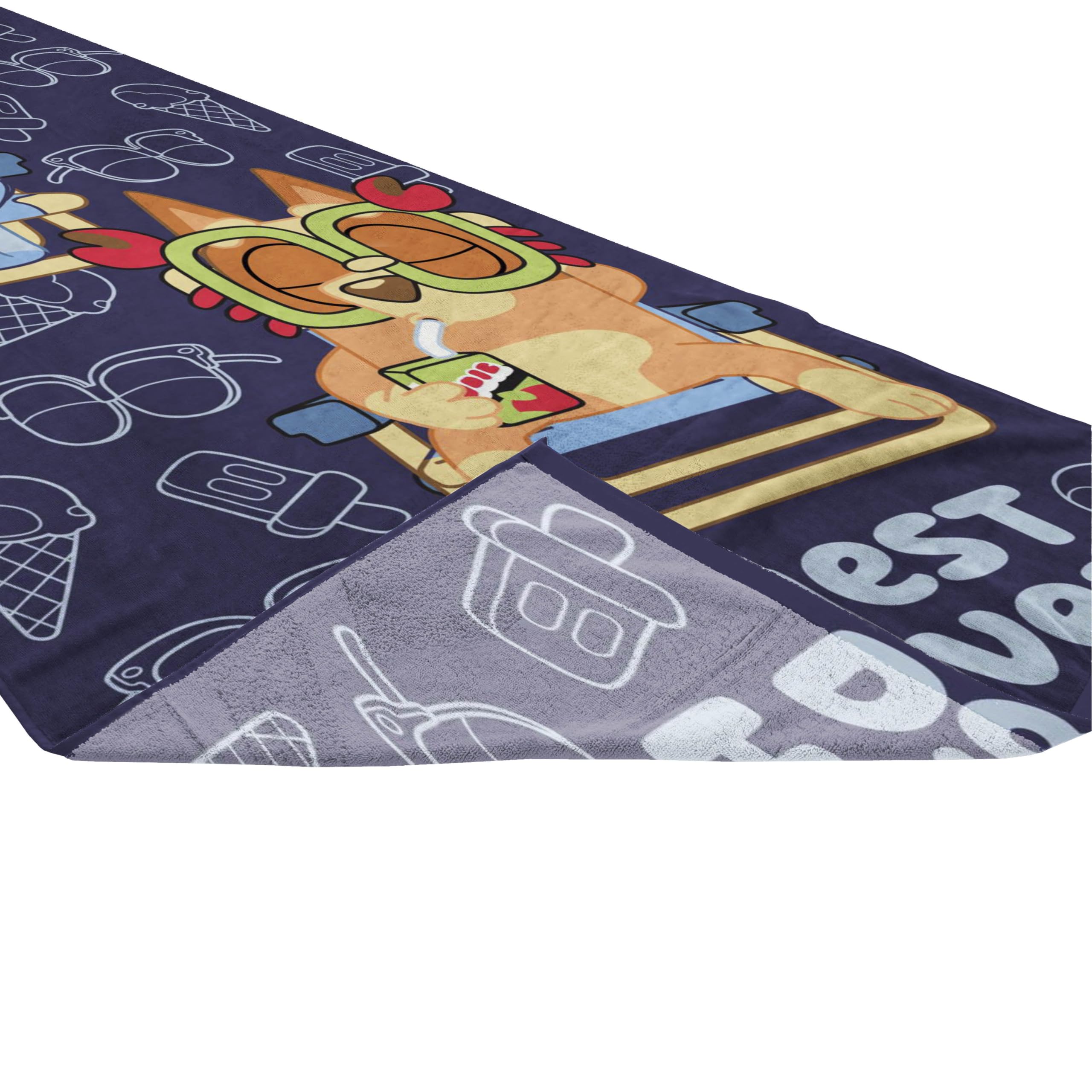 Jay Franco Bluey & Bingo towel displays vibrant colors for lively days.
