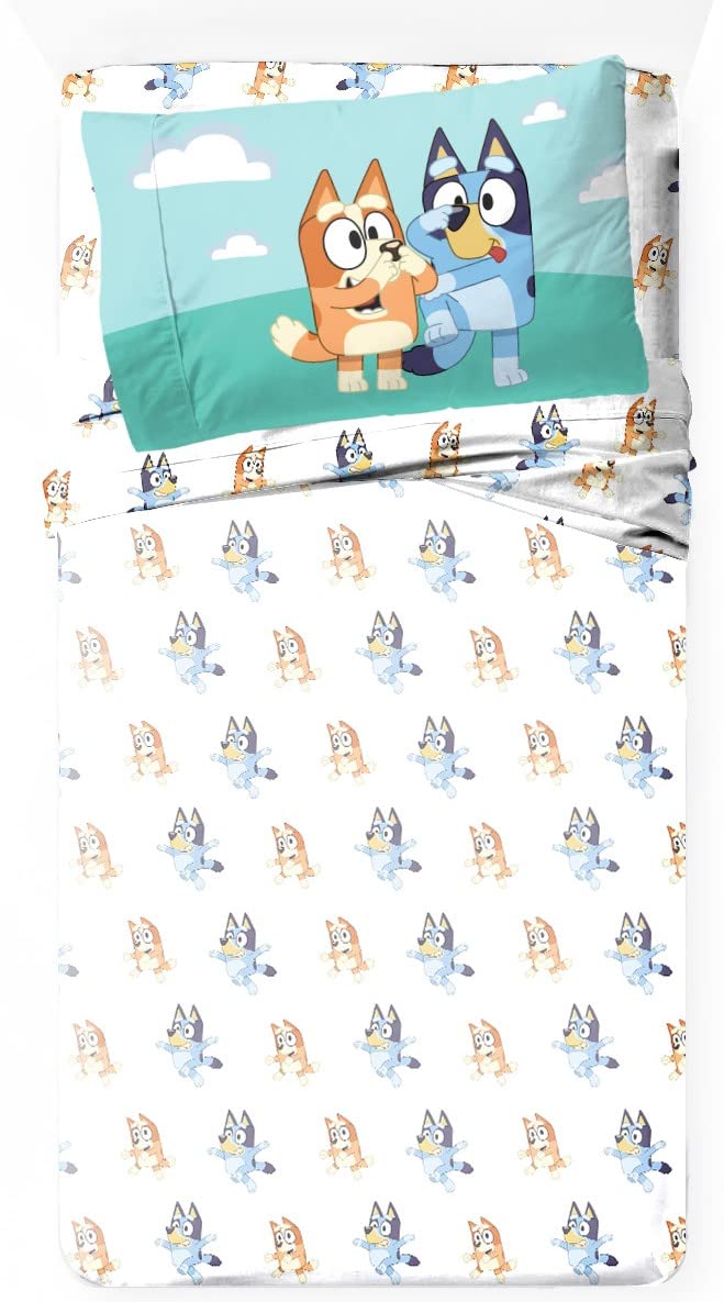 Jay Franco Bluey sheet fabric closeup shows ultra-soft microfiber texture