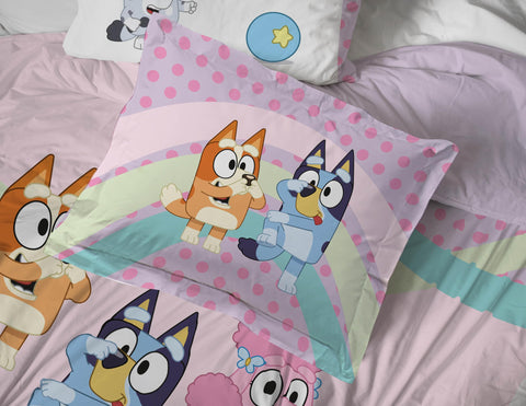 Jay Franco Bluey pillowcase 20x30 keeps pillows clean and colorful.