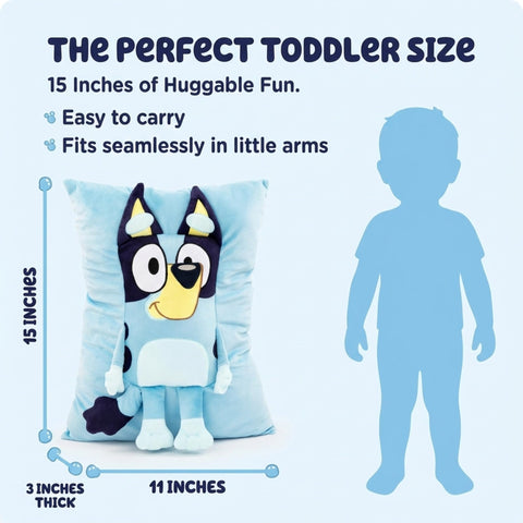 Jay Franco Bluey Snuggle Pillow close-up fabric texture shows soft microfiber