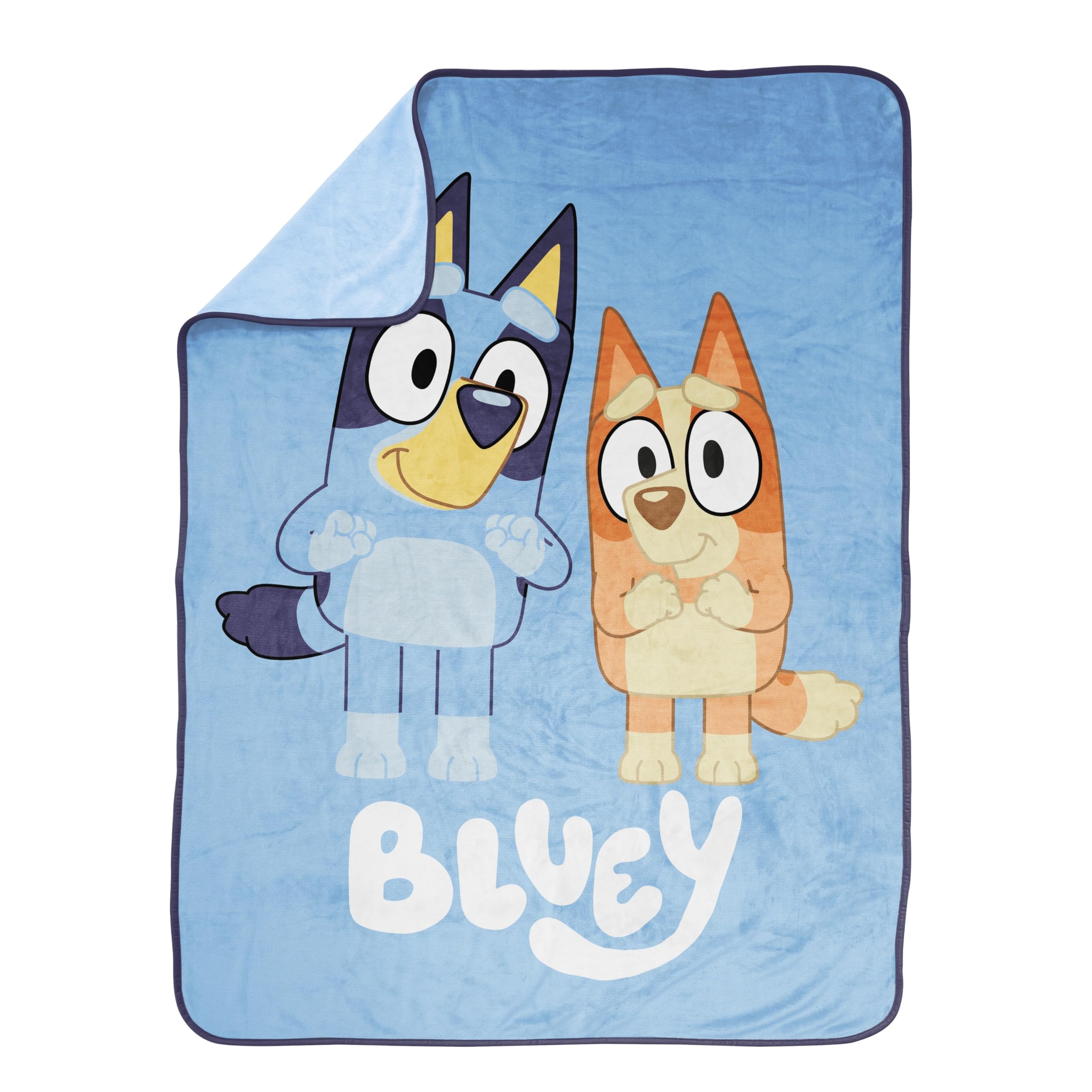 Bluey Bingo pattern on Jay Franco blanket brightens kid-friendly bedroom decor.