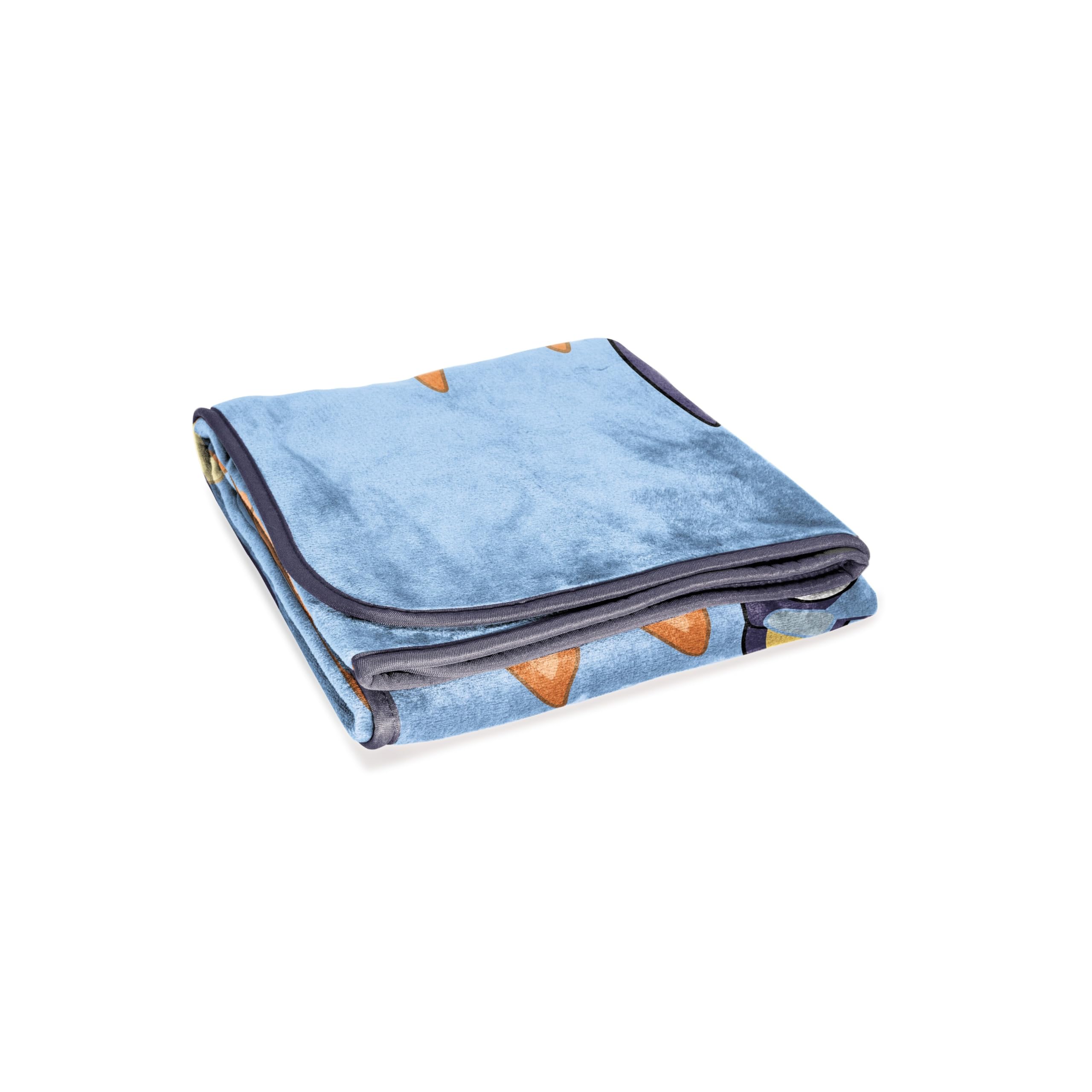 Jay Franco Bluey throw serves as a compact travel blanket for adventures.