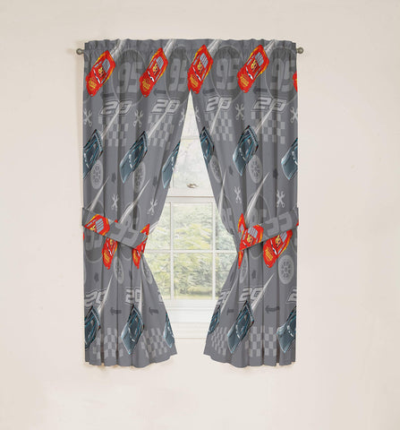 Jay Franco Cars drapes coordinate with Cars bedding for a complete theme