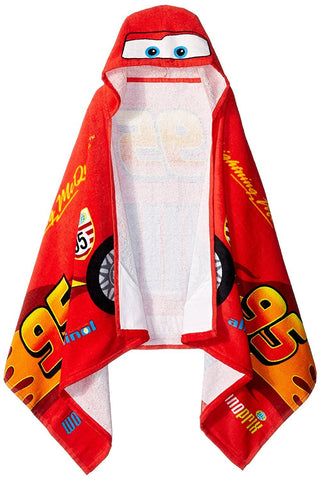 Jay Franco Cars hooded towel with a 3D hood for cozy after-bath fun