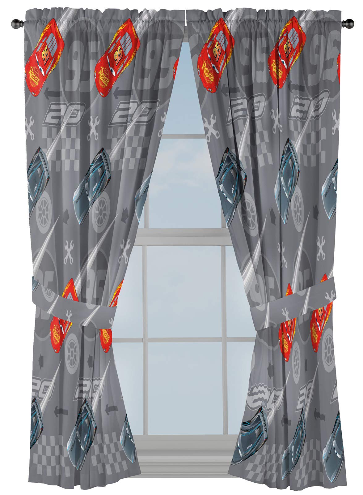 Jay Franco Cars Lightning McQueen drapes show off the character for bright kid room decor