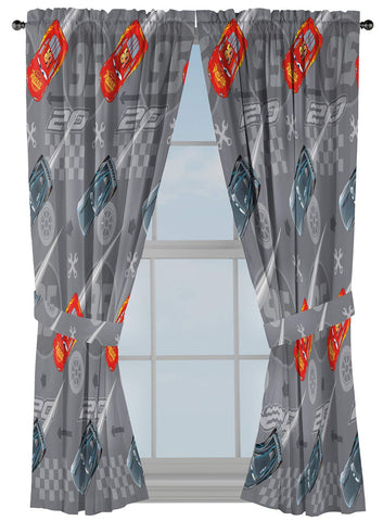 Jay Franco Cars Lightning McQueen drapes show off the character for bright kid room decor
