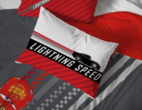 Jay Franco Cars Race Ready shams closeup highlighting durable stitching