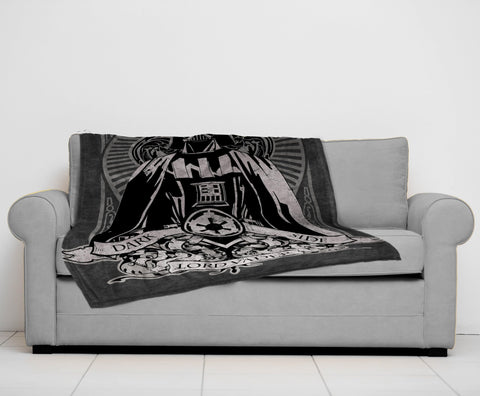 Jay Franco Darth Vader throw back view highlighting durable, easy-care fabric