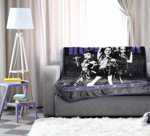 Jay Franco Demon Hunters throw blanket on bed layering for stylish warmth.