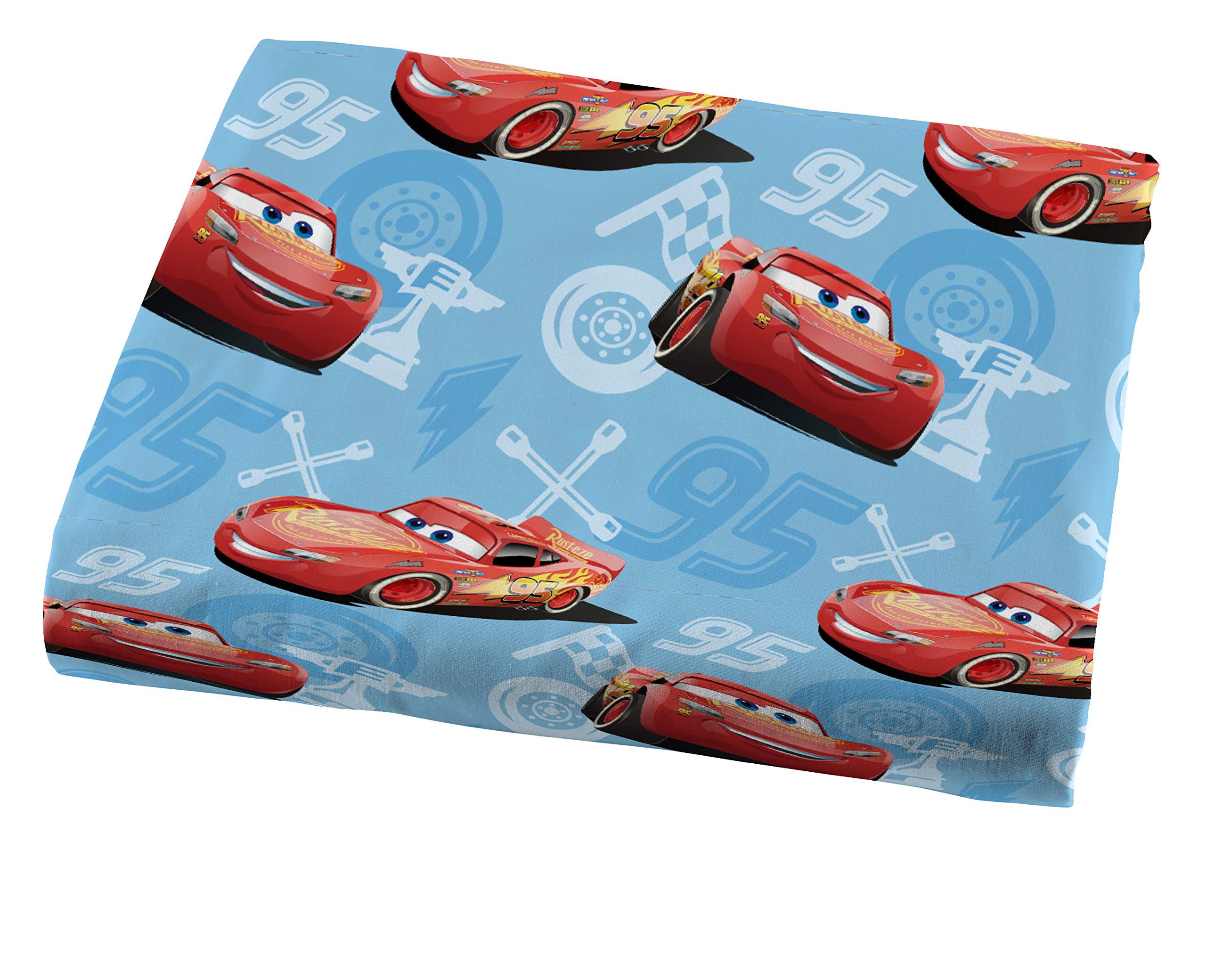 Jay Franco Disney Cars 3-piece twin set is machine washable and colorfast after washes.