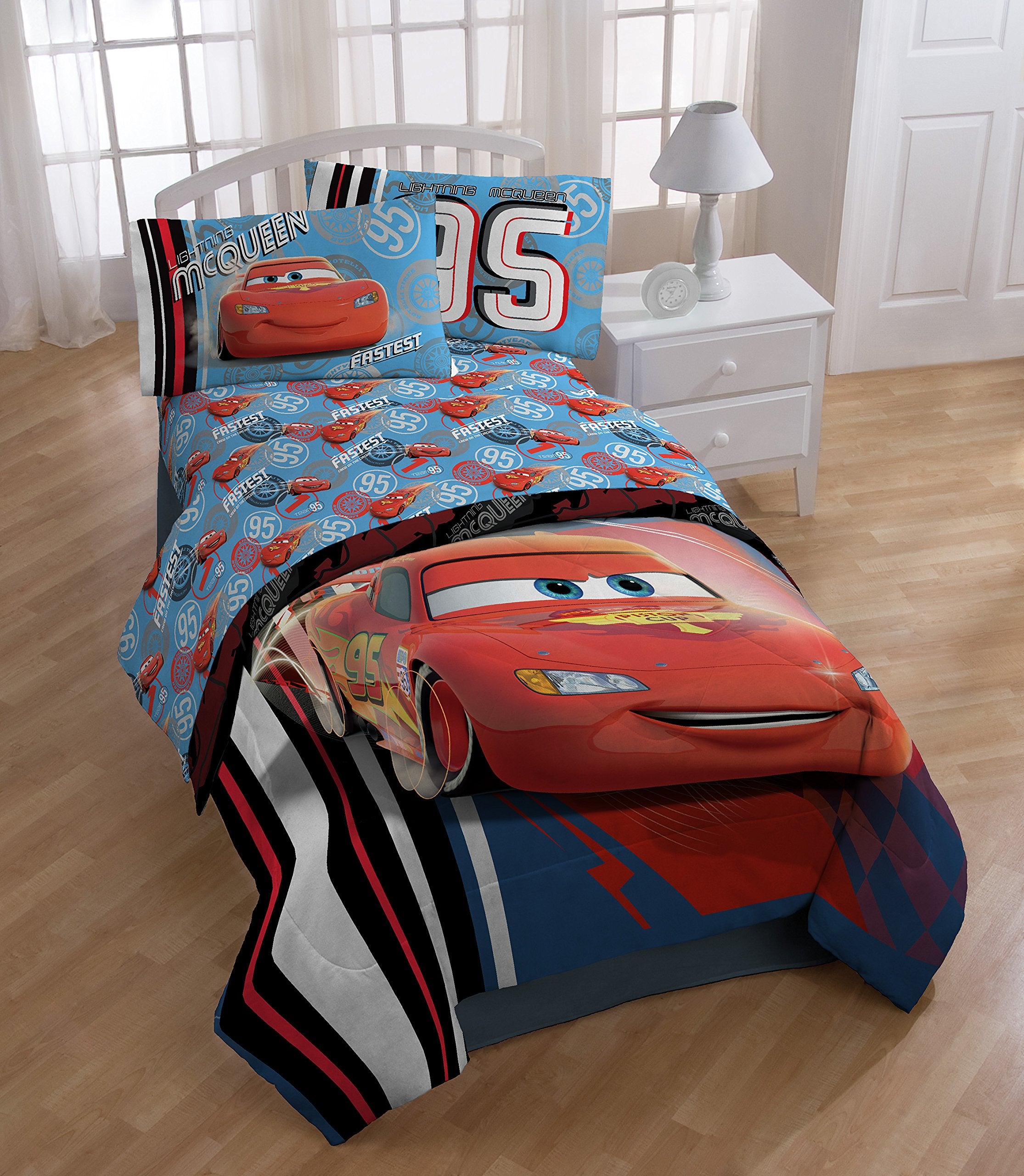 Jay Franco Cars Radiator Springs graphics bring vibrant bedtime fun and easy-care joy.